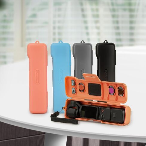 حافظة بلاستيكية منظمة لـ DJI Osmo Pocket3، صندوق تخزين مضاد للخدش للحماية من السقوط يمكنه تخزين ملحقات الفلتر مع حزام، أسود، خفيف الوزن وعملي in Kuwait