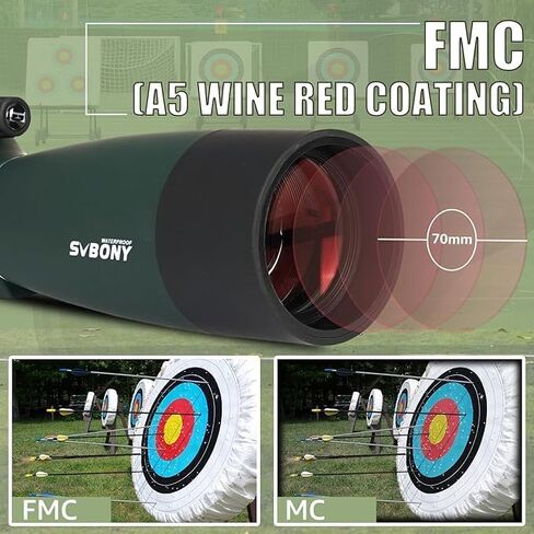 نطاقات اكتشاف SVBONY SV28 Plus مع حامل ثلاثي القوائم، نطاق رصد بزاوية مع محول هاتف مطور، IP65 مقاوم للماء، نطاق اكتشاف طويل المدى مضاد للضباب لإطلاق النار على الهدف، والطيور in Kuwait