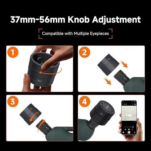 نطاقات اكتشاف SVBONY SV28 Plus مع حامل ثلاثي القوائم، نطاق رصد بزاوية مع محول هاتف مطور، IP65 مقاوم للماء، نطاق اكتشاف طويل المدى مضاد للضباب لإطلاق النار على الهدف، والطيور in Kuwait