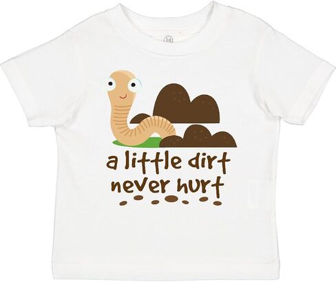 inktastic Funny Dirt Never Hurt Boys Earthworm Toddler T-Shirt in Saudi Arabia
