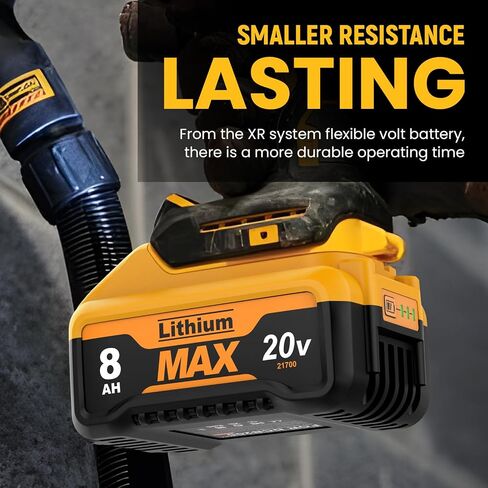 4Pack 8.0Ah Replacement for Dewalt 20V Battery Lithium Compatible with Dewalt 20 Volt MAX Battery XR DCB200 DCB201 DCB203 DCB204 DCB205 DCB206 DCD DCF DCG Series Cordless Power Tools in Saudi Arabia