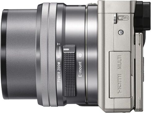 كاميرا Sony Alpha a6000 الرقمية بدون مرآة (فضي) مع عدسة Sony E PZ مقاس 16-50 مم F/3.5-5.6 OSS + ذاكرة 64 جيجابايت + حامل ثلاثي عنكبوت + ضوء LED + حافظة + بطارية إضافية + المزيد (حزمة 26 قطعة) (متجددة) in Saudi Arabia