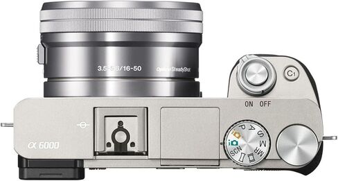 كاميرا Sony Alpha a6000 الرقمية بدون مرآة (فضي) مع عدسة Sony E PZ مقاس 16-50 مم F/3.5-5.6 OSS + ذاكرة 64 جيجابايت + حامل ثلاثي عنكبوت + ضوء LED + حافظة + بطارية إضافية + المزيد (حزمة 26 قطعة) (متجددة) in Saudi Arabia