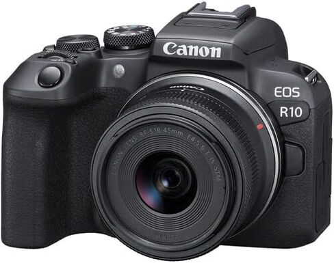 Canon EOS R10 Mirrorless Camera with 18-45mm Lens Bundle with Canon 200ES EOS Shoulder Bag + 64GB Extreme PRO Memory Card in Saudi Arabia