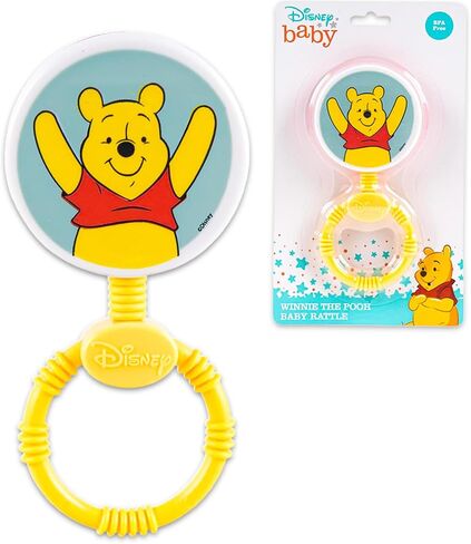 Disney Winnie The Pooh Baby Gift Set - 6 Pc Newborn Essentials Bundle with Blanket, Rattle, Bottle, Teether, Scrapbook Stickers, More | Baby Shower Gifts for Girls, Boys in Saudi Arabia