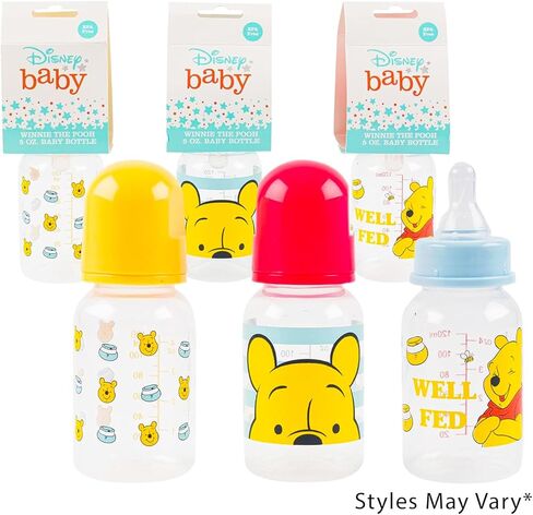 Disney Winnie The Pooh Baby Gift Set - 6 Pc Newborn Essentials Bundle with Blanket, Rattle, Bottle, Teether, Scrapbook Stickers, More | Baby Shower Gifts for Girls, Boys in Saudi Arabia