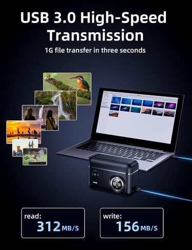شاحن بطارية llano 4 في 1 NP-FZ100 وبنك طاقة 10400 مللي أمبير في الساعة - شحن سريع USB-C بقدرة 20 وات، قارئ بطاقات USB 3.0، حقيبة تخزين - لهاتف Sony A7III A7IV A6700 FX3 FX30 A9 A1 A7RV A7RIV in Saudi Arabia