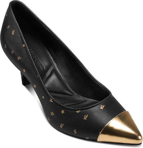 Karl Lagerfeld Women's Riaz Mid Pump Dress Heel with Kl Logo Heeled Sandal in Saudi Arabia