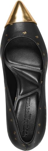 Karl Lagerfeld Women's Riaz Mid Pump Dress Heel with Kl Logo Heeled Sandal in Saudi Arabia