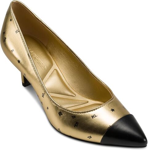 Karl Lagerfeld Women's Riaz Mid Pump Dress Heel with Kl Logo Heeled Sandal in Saudi Arabia