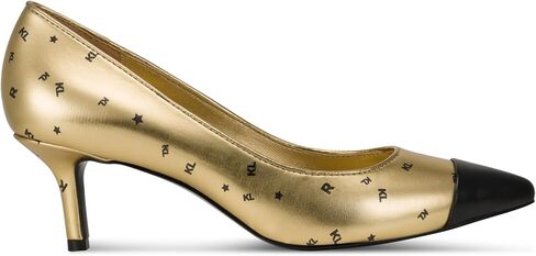 Karl Lagerfeld Women's Riaz Mid Pump Dress Heel with Kl Logo Heeled Sandal in Saudi Arabia