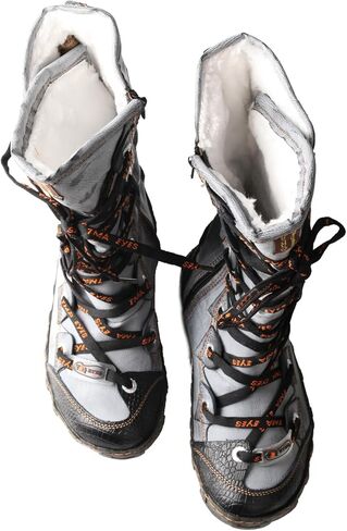 TMA EYES & MAiA Women's Retro Work Boots, Genuine Leather Warm Plush Lined Mid-Calf Boots in Kuwait