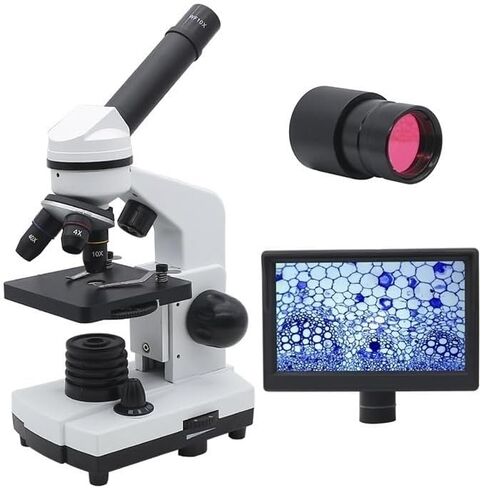 Microscope Kit 40X-1600X Student Monocular Microscope, with LED Illumination Microscope Lens Adapters in Saudi Arabia