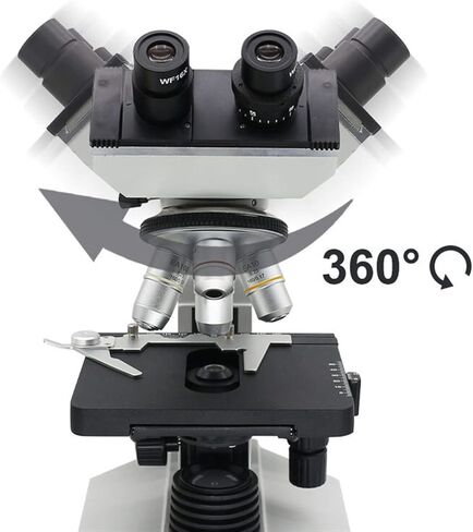 مجهر بيولوجي، مجهر أحادي العين ثلاثي العينيات LED 1600X f/مراقبة الأبحاث البيولوجية المختبرية لمختبر المدرسة، مجهر ثنائي العينين in Kuwait