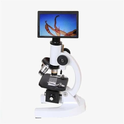 طقم مجهر 640X 800X أحادي العين للمنزل والمدرسة الرقمية مجهر بيولوجي مختبر أبحاث مجهر محولات عدسة المجهر، مع شاشة ومصباح-WF16X in Kuwait