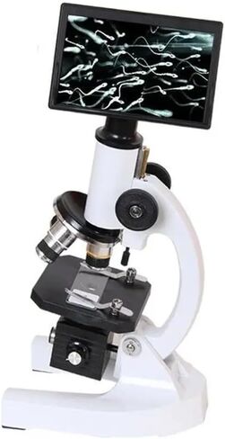 طقم مجهر 640X 800X أحادي العين للمنزل والمدرسة الرقمية مجهر بيولوجي مختبر أبحاث مجهر محولات عدسة المجهر، مع شاشة ومصباح-WF16X in Kuwait