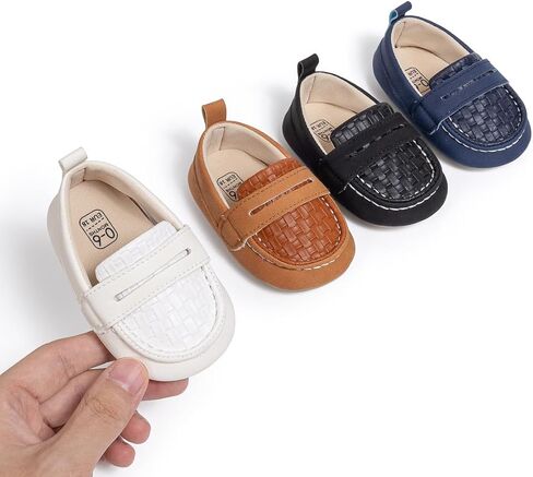 Infant Baby Boys Loafers Soft Sole PU Leather Toddler Moccasins Girls First Walking Crib Dress Shoes in Saudi Arabia