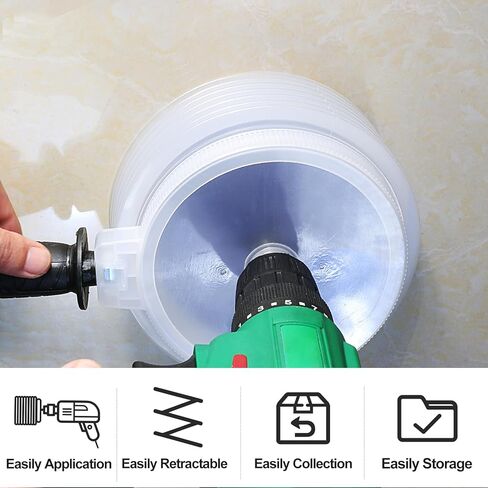 160mm Hole Saw Dust Bowl with Handle, Rubber Scalable Dust Cover Collector for Ceiling Cutting Work and Other Drilling Works in Kuwait