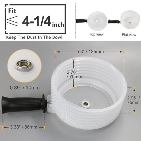 160mm Hole Saw Dust Bowl with Handle, Rubber Scalable Dust Cover Collector for Ceiling Cutting Work and Other Drilling Works in Kuwait