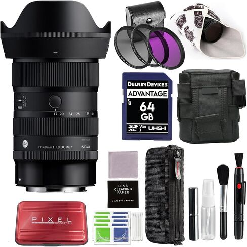 Sigma 17-40mm f/1.8 DC Art Lens for RF Mount with Advanced Accessory and Travel Bundle | 214972 | 17-40mm Canon Lens in Saudi Arabia