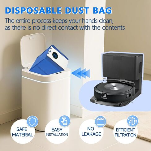 Disposable Dust Bag Compatible with bObsweep UltraVision and UltraVision Pet Self-Empty Robot Vacuum Cleaner Replacement Vacuum Bags, Replacement Spare dust Part (6 Pack 6L) in Kuwait