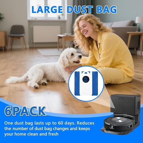 Disposable Dust Bag Compatible with bObsweep UltraVision and UltraVision Pet Self-Empty Robot Vacuum Cleaner Replacement Vacuum Bags, Replacement Spare dust Part (6 Pack 6L) in Kuwait