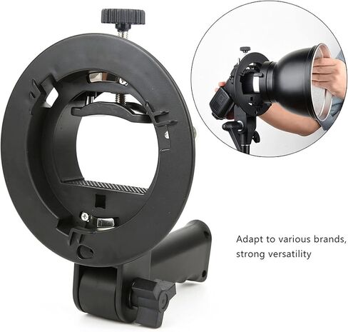 Denash قبضة اليد المحمولة على شكل حرف S لتركيب مصباح يدوي، دعامة إضاءة استوديو محمولة بحجم قابل للتعديل، تتصل بالمظلة، صندوق ناعم، متوافق مع حامل Bowens in Kuwait