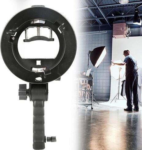 Denash قبضة اليد المحمولة على شكل حرف S لتركيب مصباح يدوي، دعامة إضاءة استوديو محمولة بحجم قابل للتعديل، تتصل بالمظلة، صندوق ناعم، متوافق مع حامل Bowens in Kuwait