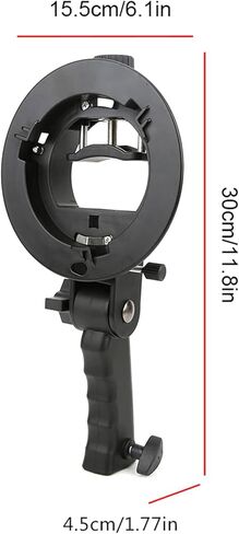 Denash قبضة اليد المحمولة على شكل حرف S لتركيب مصباح يدوي، دعامة إضاءة استوديو محمولة بحجم قابل للتعديل، تتصل بالمظلة، صندوق ناعم، متوافق مع حامل Bowens in Kuwait