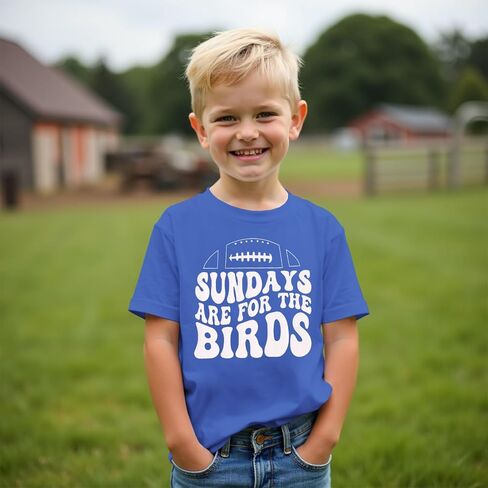 Ritatte Toddler Boy Girl Football Game Day Shirt Sundays are for The Birds T-Shirt Kids Funny Football Fans Gifts Tees Tops in Saudi Arabia