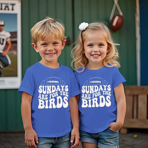 Ritatte Toddler Boy Girl Football Game Day Shirt Sundays are for The Birds T-Shirt Kids Funny Football Fans Gifts Tees Tops in Saudi Arabia