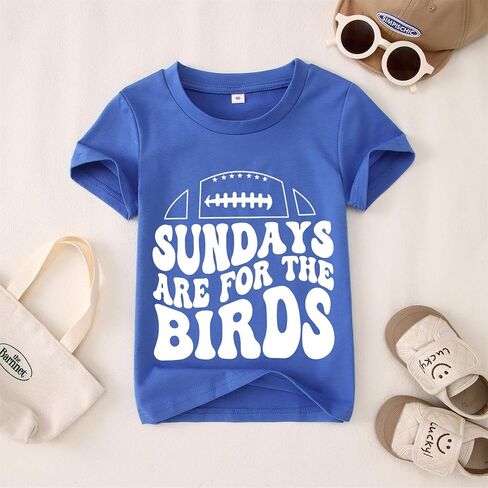 Ritatte Toddler Boy Girl Football Game Day Shirt Sundays are for The Birds T-Shirt Kids Funny Football Fans Gifts Tees Tops in Saudi Arabia