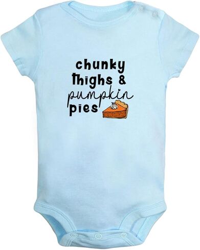iDzn Chunky Things & Pumpkin Pie Novelty Romper، بدلة للأطفال حديثي الولادة، بذلة للرضع، ملابس قصيرة للأطفال، ملابس جرافيك in Kuwait