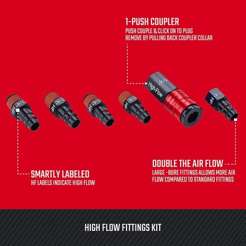 CRAFTSMAN 6-pc High-Flow Fittings Kit, Aluminum, 1/4-in NPT Threads in Saudi Arabia