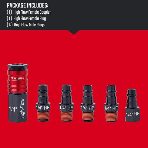 CRAFTSMAN 6-pc High-Flow Fittings Kit, Aluminum, 1/4-in NPT Threads in Saudi Arabia