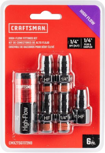 CRAFTSMAN 6-pc High-Flow Fittings Kit, Aluminum, 1/4-in NPT Threads in Saudi Arabia