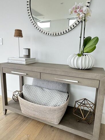 سلة تخزين KOUBOO Rattan بمقابض، وسلال منسوجة لمنظمي الألعاب، وسلة تخزين الخزانة والحمام للأرفف، وسلة تزيين لطيفة، كبيرة، بني عسلي in Kuwait