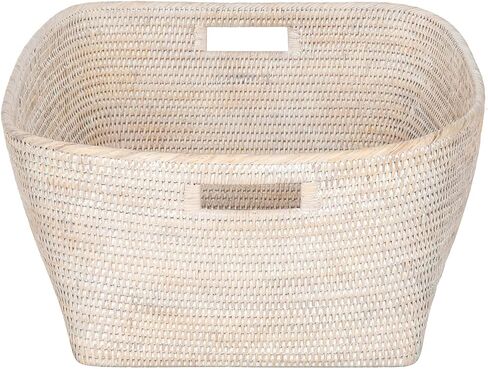سلة تخزين KOUBOO Rattan بمقابض، وسلال منسوجة لمنظمي الألعاب، وسلة تخزين الخزانة والحمام للأرفف، وسلة تزيين لطيفة، كبيرة، بني عسلي in Kuwait