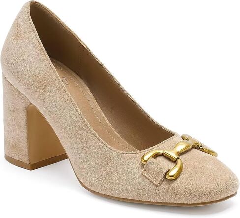 Women's Round Toe Block Heel Pump Low Chunky Pumps Comfortable Dress Shoes in Saudi Arabia