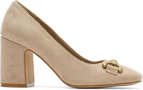Women's Round Toe Block Heel Pump Low Chunky Pumps Comfortable Dress Shoes in Saudi Arabia