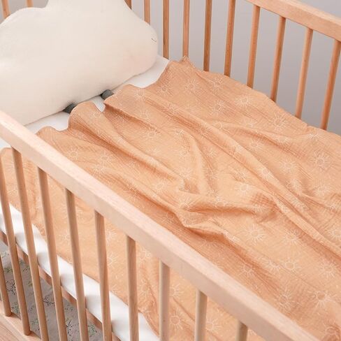 Happy Flute 4Set Muslin Swaddle Blankets–Ultra Soft Baby Blanket for Newborns,Receiving Blankets for Baby Girls & Boys–Baby Essentials 0-3 Years,40x40inches (Flower) in Saudi Arabia