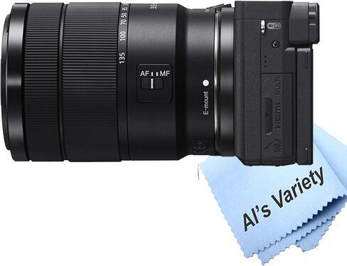 Sony a6400 Mirrorless Camera with 18-135mm Lens + 128GB Extreme Memory, Wireless Lavalier Microphones, LED Light, AUX Lenses, Filters, Case, Tripod, and More (40pc Bundle) (Renewed) in Saudi Arabia