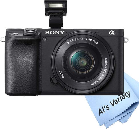 Sony a6400 Mirrorless Camera with 18-135mm Lens + 128GB Extreme Memory, Wireless Lavalier Microphones, LED Light, AUX Lenses, Filters, Case, Tripod, and More (40pc Bundle) (Renewed) in Saudi Arabia