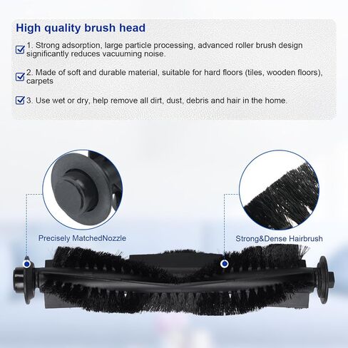 مجموعة قطع غيار بديلة مكونة من 10 قطع لـ bObsweep لـ Dustin لـ Orb-i للرؤية الفائقة لـ RC400، 4.6L أكياس تجميع الغبار الكبيرة للمكنسة الكهربائية ومجموعة مرشح فرشاة جانبية in Kuwait
