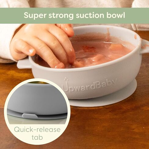 UpwardBaby Led Weaning Supplies - Suction Plates for Baby - Spoons Self Feeding 6 months Bowls Silicone Plates Bowls Self Eating - Toddler/Infant First Stage BLW Utensils 6-12 Months in Saudi Arabia