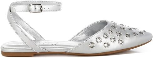 London Rag Chalcis Metallic Eyelet Detail Flat Sandals in Saudi Arabia