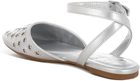 London Rag Chalcis Metallic Eyelet Detail Flat Sandals in Saudi Arabia