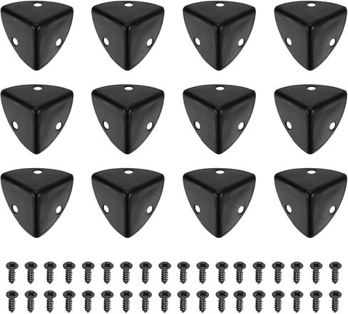 uxcell 12 Pcs Metal Edge Guard, 28mm Decorative Box Corner Cover, Furniture Corner Edges Protector with Mounting Screws, Light Gold in Saudi Arabia