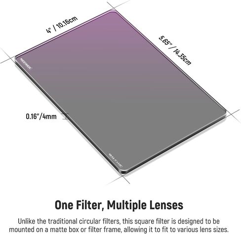 NEEWER ND0.6 (2 Stops) Square ND Filter, 4"x5.65" Dual Sided 30 Multi Nano Coated Cinema Neutral Density Filter 1/4 Black Diffusion Mist Dreamy Effect Square Filter (Rectangular) with HD Optical Glass in Saudi Arabia