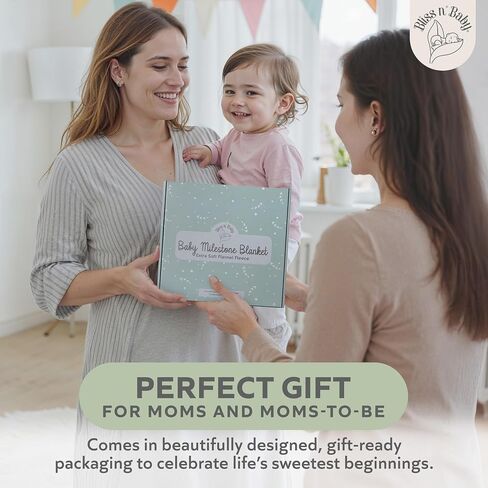 بطانية Bliss n 'Baby الشهرية للفتيات الصغيرات - 60 بوصة × 40 بوصة - بطانية خالية من التجاعيد لعمر الطفل مع مخطط النمو - قابلة للغسل والتجفيف - مع إكليل وعصابة رأس - موضوع زهري in Saudi Arabia